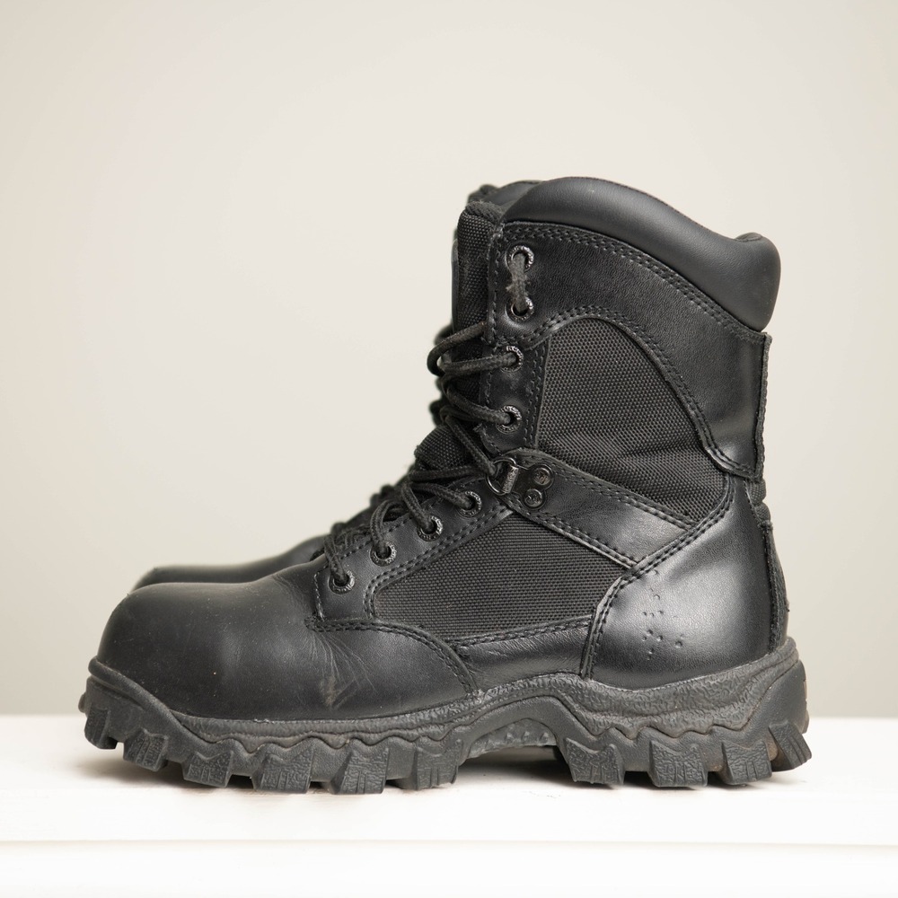 Rocky Alpha Force Waterproof Tactical‎ Boots Black Size M5/W6.5 Utility Law Duty - Picture 2 of 6
